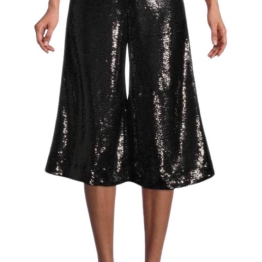Maje Black Sequin jumpsuit 3/4 Trousers size 36
